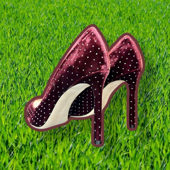 NWT Jimmy Choo ‘Romy 100’ Pumps in “Grape / Silver” Glitter Spotted Velvet Sz 41 - Picture 10 of 16